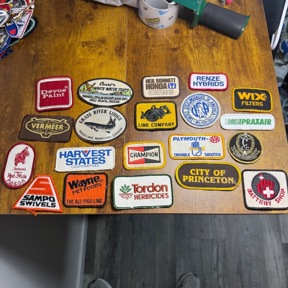 Vintage Patch Lot 20pc Champion Wix Honda Devoe Paint Vermeer